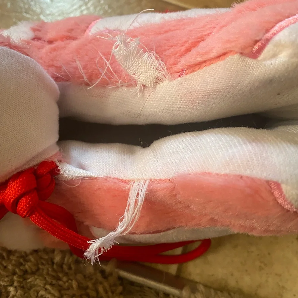 NIKE Pink and Red Plush Slippers